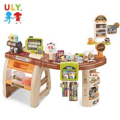 New Arrival Luxury Big Cash Register For Kids Pretend Play Toys Set Grocery Supermarket Store Shop Toy With Light And Sound